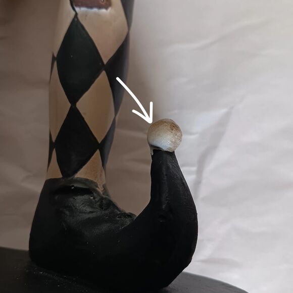 Vintage Joker Court Jester Figurine Composite Wood Statue Philippines 16"H - Picture 9 of 16